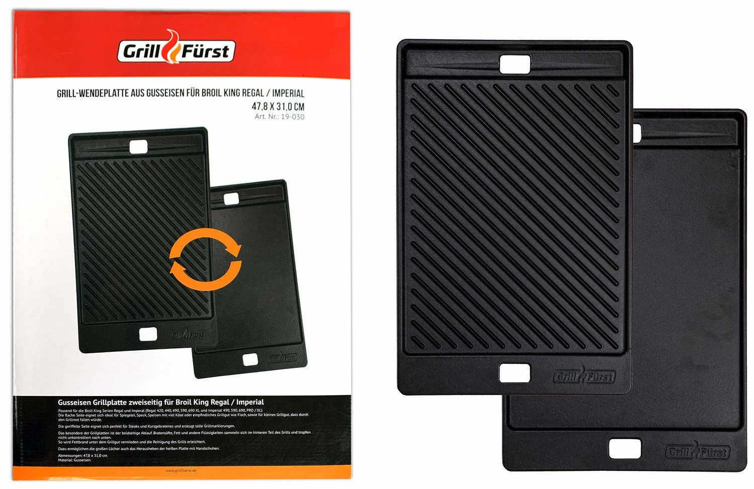 Grillfürst Grillplatte Gusseisen Für Imperial / Regal / 48 X 31 Cm 1 Grillfürst Grillplatte Gusseisen Für Imperial / Regal / 48 X 31 Cm