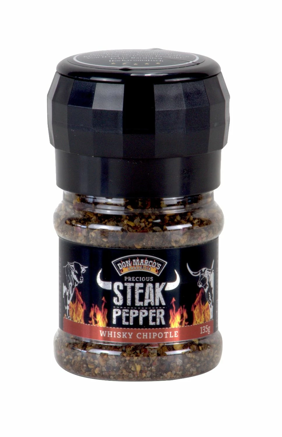 Don Marcos Steak Peffer - Whiskey Chipotle - Mit Mühlenaufsatz, 135 G 1 Don Marcos Steak Peffer - Whiskey Chipotle - Mit Mühlenaufsatz, 135 G