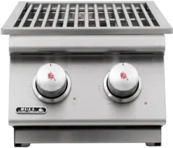 BULL Einbau Seitenbrenner Double / Edelstahl / Slide-In