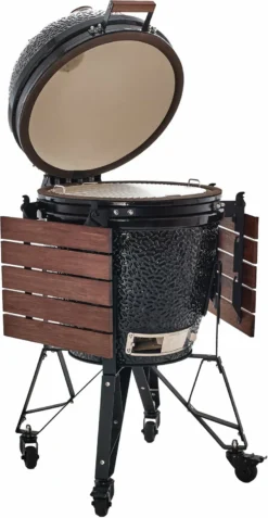 The Bastard Keramikgrill Classic Large - Complete - Schwarz Glänzend - Modell 2023 -Grill Verkaufs-Shop Bastard Grill Large Complete Deckel Seitentische BC201