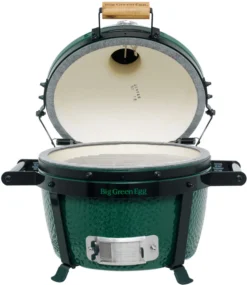 Big Green Egg MiniMax Keramikgrill Starter - Paket -Grill Verkaufs-Shop Big Green Egg MiniMax Carrier deckel offen 2