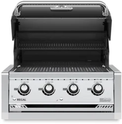 Broil King Regal 420 Black Einbaugrill - Grillfürst Deal Mit Zusätzlichen Edelstahl Grillrosten - Modell 2023 -Grill Verkaufs-Shop Broil King Einbaugrill 985652 Regal 420 Deckel offen