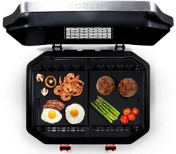 COZZE Plancha 600 / Plancha Grill Mit 2 Gusseisen Grillplatten -Grill Verkaufs-Shop COZZE Plancha 600 2 Brenner Gasgrill Food Topview