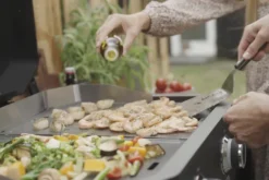 COZZE Plancha 600 / Plancha Grill Mit 2 Gusseisen Grillplatten -Grill Verkaufs-Shop COZZE Plancha 600 Lifestyle Grillgut