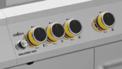 Grillfürst G521G 5-Brenner Edelstahl-Gasgrill Borussia Dortmund Edition Mit Hochtemperaturbrenner, Heckbrenner Und Gusseisen Rosten -Grill Verkaufs-Shop G521 BVB Drehregler Bedienblende Dortmund Grill Edelstahl