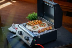 Grillfürst G201E 2-Brenner Gasgrill Portabel V2 - Campinggrill / Balkongrill 50mbar -Grill Verkaufs-Shop Grillfuerst Camping Gasgrill G201 Pizzastein 1