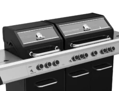 Grillfürst G750G 7-Brenner Doppelkammer - Gasgrill Mit Hochtemperaturbrenner, Seitenkocher, Heckbrenner Und Gusseisen Rosten -Grill Verkaufs-Shop Grillfuerst G750 Doppelkammer Gasgrill Garraum getrennt