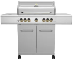 Grillfürst G521G 5-Brenner Edelstahl-Gasgrill Borussia Dortmund Edition Mit Hochtemperaturbrenner, Heckbrenner Und Gusseisen Rosten