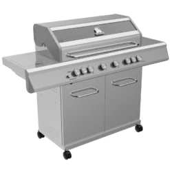 Grillfürst G621G 6-Brenner Edelstahl-Gasgrill Mit Hochtemperaturbrenner, Heckbrenner Und Gusseisen Rosten -Grill Verkaufs-Shop Grillfuerst Gasgrill G621G seitlich 1