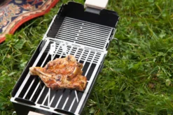 Knister Grill Original - Ausziehbarer Holzkohle Kompaktgrill -Grill Verkaufs-Shop Knister Grill Grillroste hoehenverstellbar