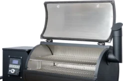 Moesta Pelletgrill Sheriff Inklusive Bambus Ablagebrett - Modell 2023 -Grill Verkaufs-Shop Moesta Sheriff Pelletgrill Deckel Garkammer 10593