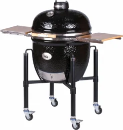 Monolith Grill LeCHEF BBQ GURU - PRO-Serie 2.0 Schwarz - MIT Gestell Und Seitentischen
