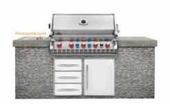 Napoleon Prestige Pro 665-3 Edelstahl Einbaugrill Erdgas - Inkl. Drehspieß - Modell 2023 -Grill Verkaufs-Shop Napoelon Prestige Pro 665 Einbaugrill Montagebeispiel