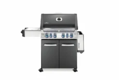 Napoleon Prestige 500 Gasgrill, Charcoal Grau - Mit Safety Glow - X-DEAL Inkl. Grillthermometer, Schneidebrett Und Windschild Für SIZZLE ZONE -Grill Verkaufs-Shop Napoleon Prestige 500 Gasgrill grey Seitenablage abgeklappt 1
