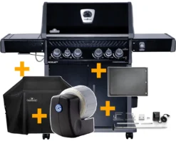 Napoleon Rogue SE 525 Gasgrill - All-black - Mit Sizzle Zone Und Heckbrenner - Grillfürst Edition Inkl. Grill Control Und Zubehörpaket - Smart Deal - Modell 2022