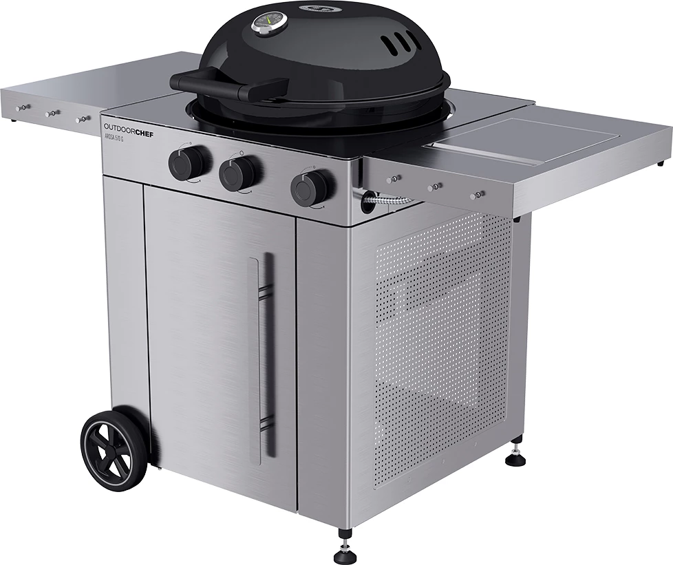 Outdoorchef Gas Kugelgrill Arosa 570 G Premium Steel Inkl. Seitenkocher 2 Outdoorchef Gas Kugelgrill Arosa 570 G Premium Steel Inkl. Seitenkocher – Bild 2