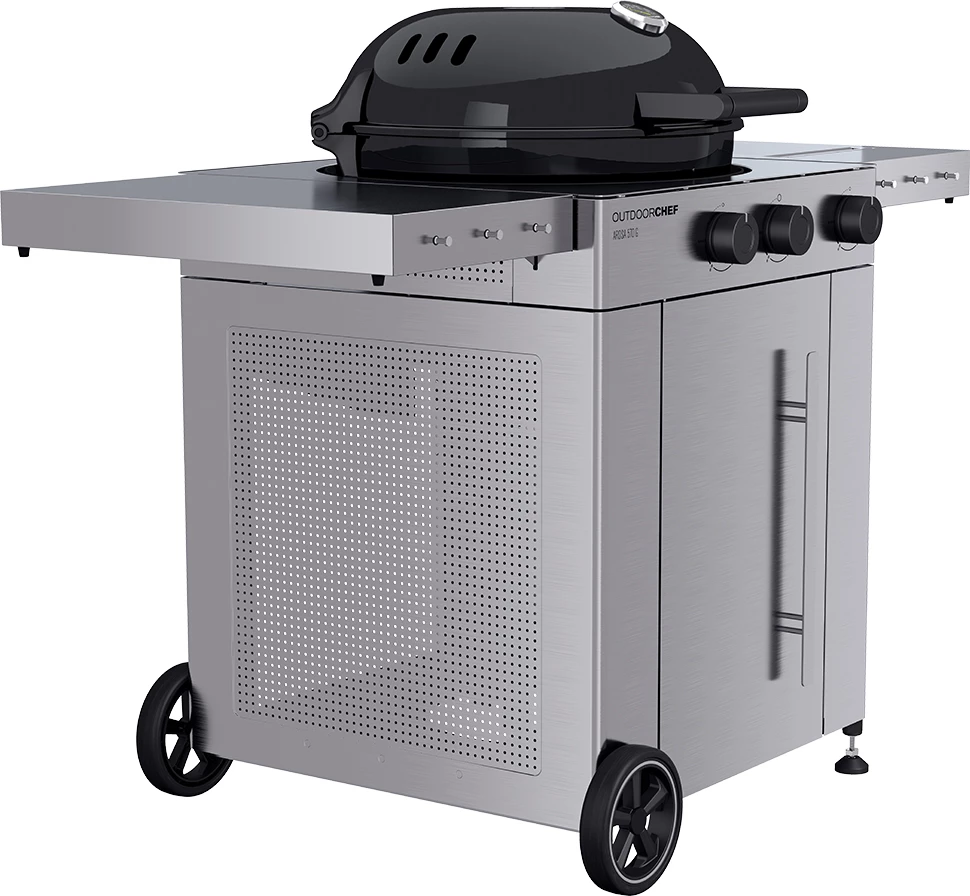 Outdoorchef Gas Kugelgrill Arosa 570 G Premium Steel Inkl. Seitenkocher 3 Outdoorchef Gas Kugelgrill Arosa 570 G Premium Steel Inkl. Seitenkocher – Bild 3