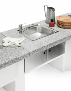 Palazzetti Gartenküche: Modul Spüle, Marmortech Grau