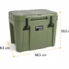 Petromax Kühlbox 50 Liter Oliv - Inkl. Sitzkissen, Haft-Unterlage Und Einsatzkorb