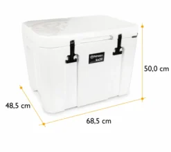 Petromax Kühlbox 50 Liter Alpenweiß - Inkl. Sitzkissen, Haft-Unterlage Und Einsatzkorb