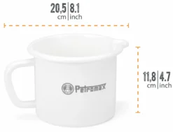 Petromax Emaille Milchtopf / 1400 Ml / Weiß -Grill Verkaufs-Shop Petromax Milchtopf Emaille 1400ml weiss Abmessungen