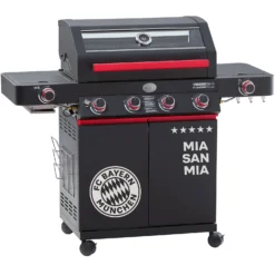 Rösle Videro G4-S VARIO+ Schwarz Gasgrill - FC Bayern Edition - Inkl. FC Bayern Abdeckhaube, Grillzange, Grillbürste Und Grillhandschuhe