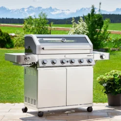 Rösle Edelstahl Gasgrill Videro G6-S VARIO+ - Limited Edition Modell 2023 -Grill Verkaufs-Shop Roesle Gasgrill Station Videro G6 S Edelstahl Mood 2