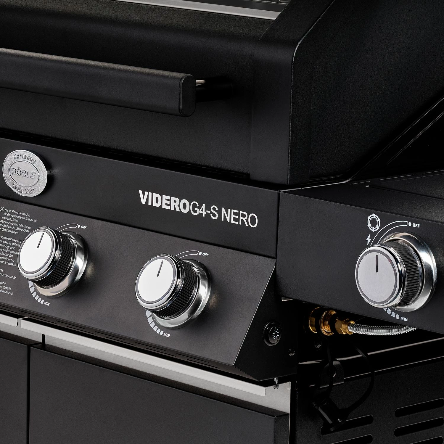 Rösle Gasgrill Videro G4-S Vario+ Nero Schwarz - Modell 2023 - X-DEAL Inkl. Abdeckhaube, Grillplatte Und Drehspieß 8 Rösle Gasgrill Videro G4-S Vario+ Nero Schwarz - Modell 2023 - X-DEAL Inkl. Abdeckhaube, Grillplatte Und Drehspieß – Bild 8