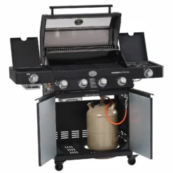 Rösle Gasgrill BBQ-Station Videro G4-S Vario+ Nero Schwarz - Modell 2023 - SMART Deal Inkl. Grillfürst Grill Control -Grill Verkaufs-Shop Roesle Videro G4 S Vario NERO matt schwarz offen 1