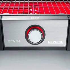 Severin Elektro Tischgrill SENOA Boost - Boost Zone 500°C - 3.000 W -Grill Verkaufs-Shop Severin Senoa boost s PG8113 Drehknopf beleuchtet rot
