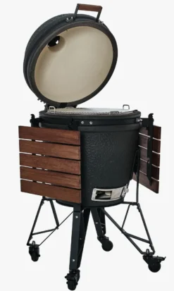 The Bastard Keramikgrill Urban Large - Complete - Schwarz Matt - Modell 2023 -Grill Verkaufs-Shop The Bastard Urban Large Keramikgrill BU201 Deckel offen