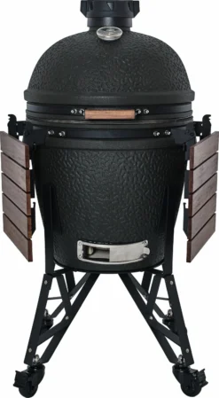 The Bastard Keramikgrill Urban Large - Complete - Schwarz Matt - Modell 2023 -Grill Verkaufs-Shop The Bastard Urban Large Keramikgrill BU201 Seitentische abgeklappt