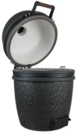 The Bastard Keramikgrill VX Large - Solo - Schwarz Matt - Modell 2023 -Grill Verkaufs-Shop The Bastard VX Keramikgrill Large Solo offen links