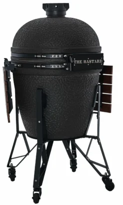 The Bastard Keramikgrill Urban XL - Complete - Schwarz Matt - Modell 2023 -Grill Verkaufs-Shop The Bastard XL Urban Keramikgrill BU210 Seitentisch abgeklappt