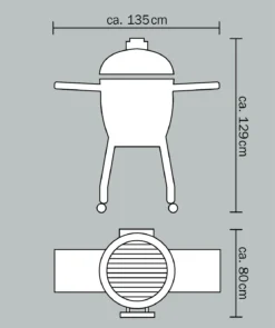 Monolith Grill LeChef Red Mit Gestell Und Seitentischen MG23R - Set - Auslaufmodell -Grill Verkaufs-Shop monolith lechef abmessungen gestell 201030