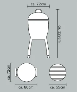 Monolith Grill LeChef Red Mit Gestell Und Seitentischen MG23R - Set - Auslaufmodell -Grill Verkaufs-Shop monolith lechef abmessungen ohne ablagen