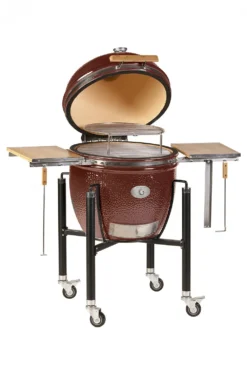 Monolith Grill LeChef Red Mit Gestell Und Seitentischen MG23R - Set - Auslaufmodell -Grill Verkaufs-Shop monolith lechef gestell geoeffnet 201030