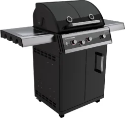 Outdoorchef Dualchef 325 G Gasgrill Mit Seitenkocher + BLAZING ZONE Infrarotbrenner + DGS Gusseisen Grillrost 2 Stk. + DGS Gemüse Grillrost 2 Stk. -Grill Verkaufs-Shop outdoorchef dualchef 325 g seitlich 18 700 02 2