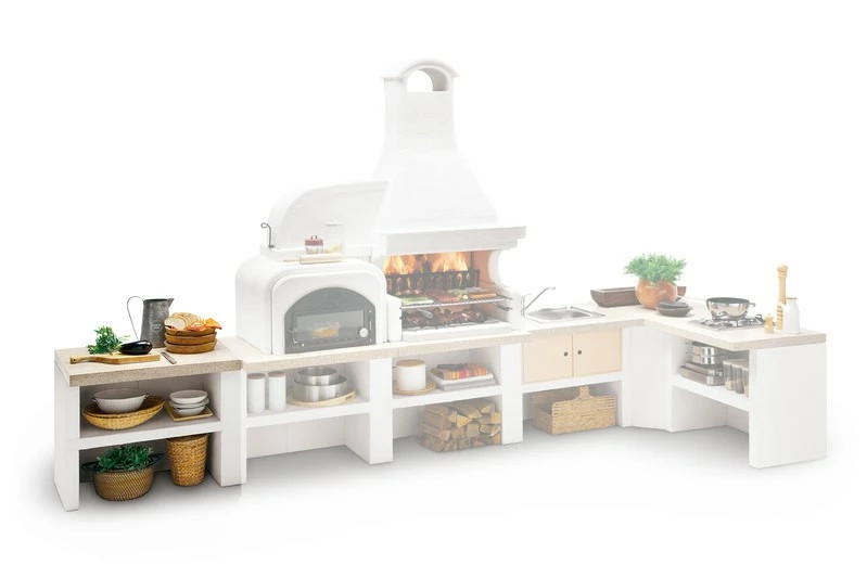 Palazzetti Gartenküche: Modul Arbeitsfläche, Marmortech Rot 1 Palazzetti Gartenküche: Modul Arbeitsfläche, Marmortech Rot