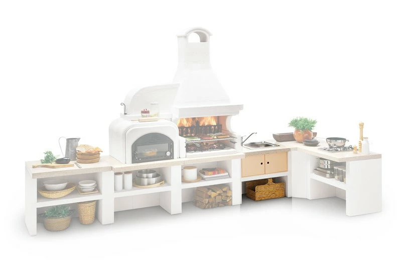 Palazzetti Gartenküche: Modul Spüle, Marmortech Rot 1 Palazzetti Gartenküche: Modul Spüle, Marmortech Rot